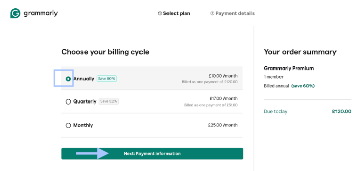 Choose Your Billing Cycle