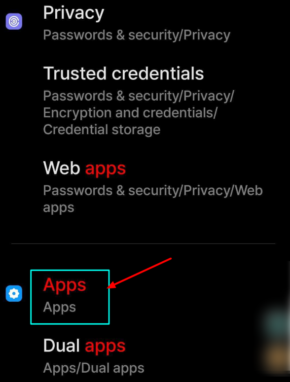 Apps Setting in Android