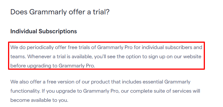 Grammarly free trial page Grammarly Free Trial Page