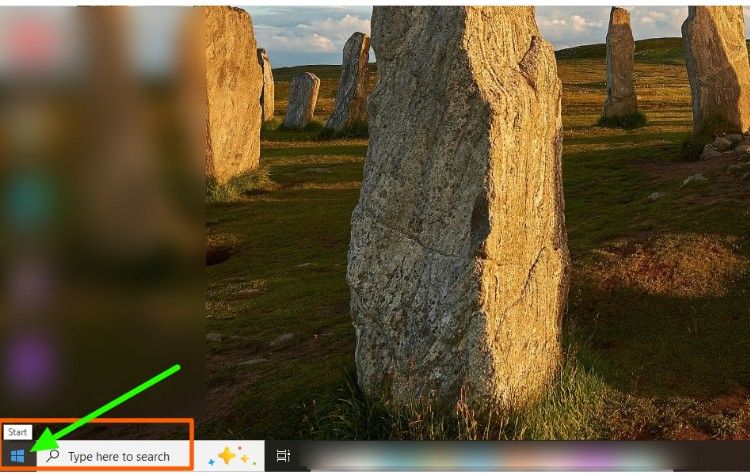 Start button on your Windows Start button on your Windows