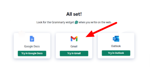 Select 'Try in Gmail' & proceed Select 'Try in Gmail' & proceed