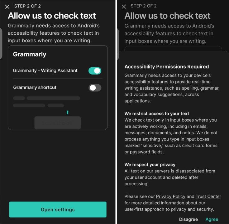 Agree to permissions and set up accessibility Agree to permissions and set up accessibility