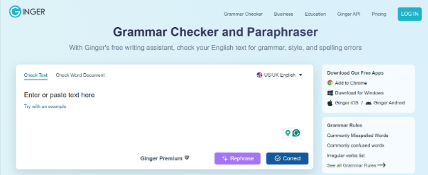 Ginger Sentence rephrasing Ginger Sentence rephrasing