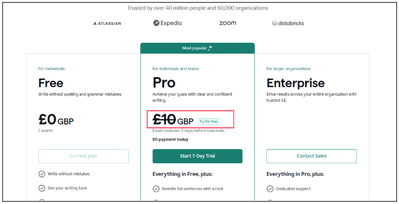 Grammarly Pricing Grammarly Pricing