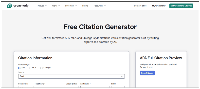 Grammarly citation page Grammarly citation page