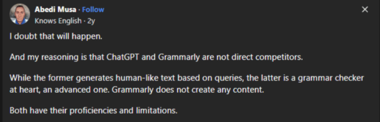 Grammarly vs ChatGPT Quora Reviews Grammarly vs ChatGPT Quora Reviews