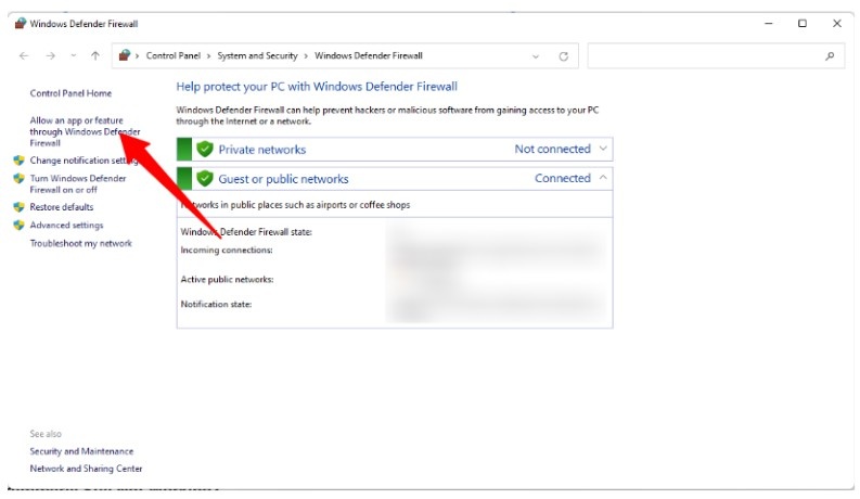 Click Allow an app Click Allow an app
