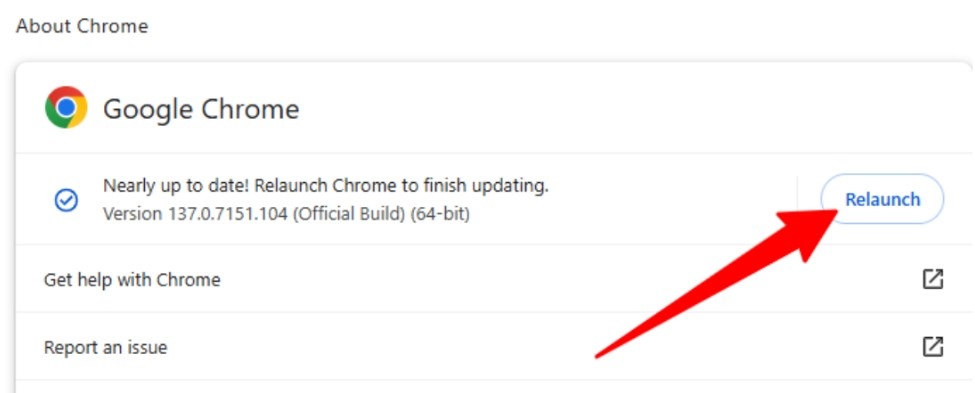 Restart Chrome Restart Chrome