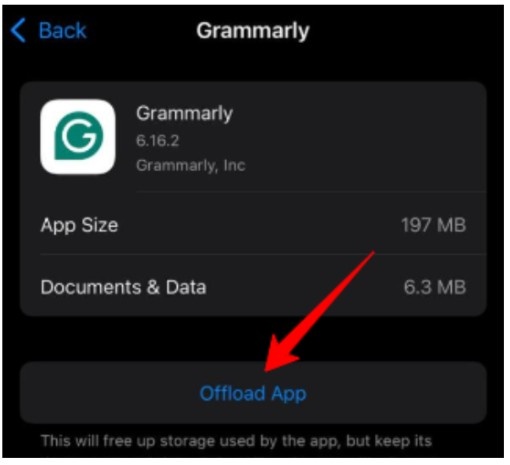 click on Offload App click on Offload App